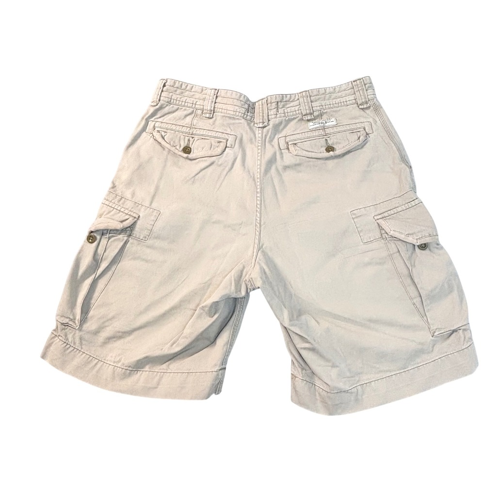 Vintage Polo Ralph Lauren Cargo Shorts men's 34 Tan Khaki Classic chino - Picture 2 of 10